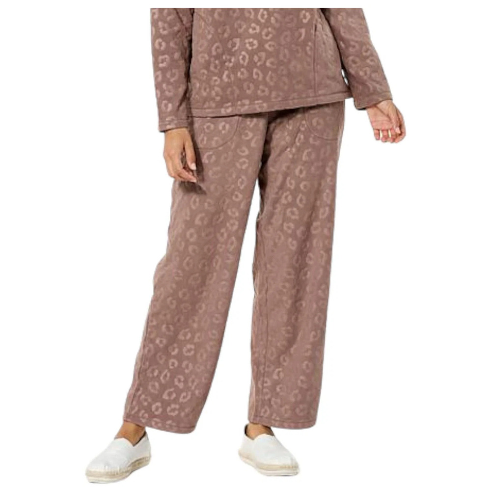 Comfort Code Leopard-Embossed Fleece Pull-on Lounge Pant Brown - Regular